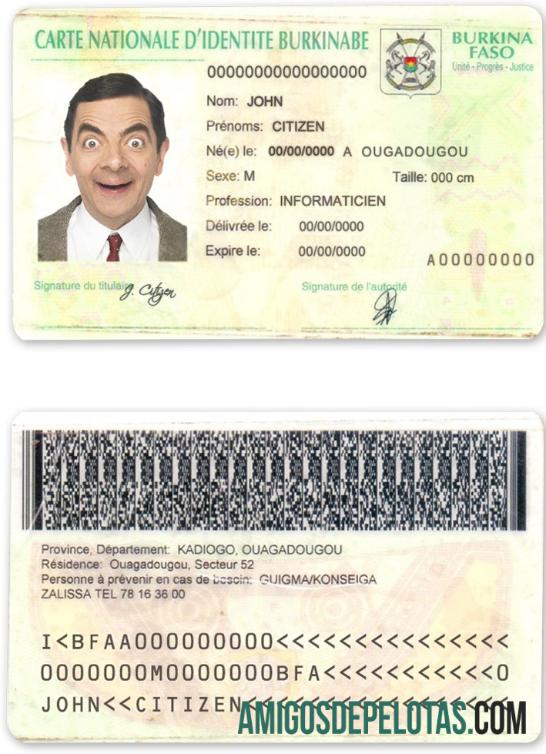 Amostra de identificação de Burkina Faso